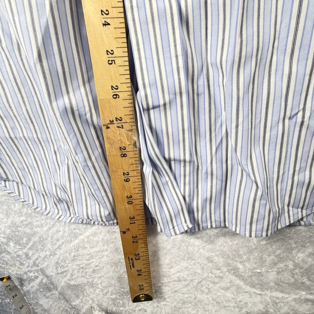 Polo Ralph Lauren Dress Shirt Men's 17 35 Blue White Striped Philip 100s - Picture 7 of 9